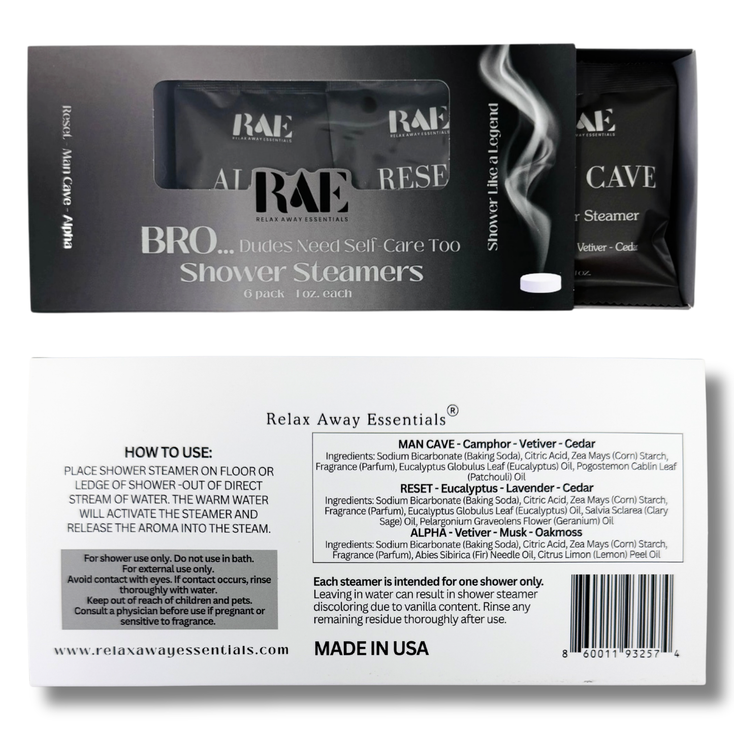 Men's Shower Steamers 6 Pack - Bro - Aromatherapy 