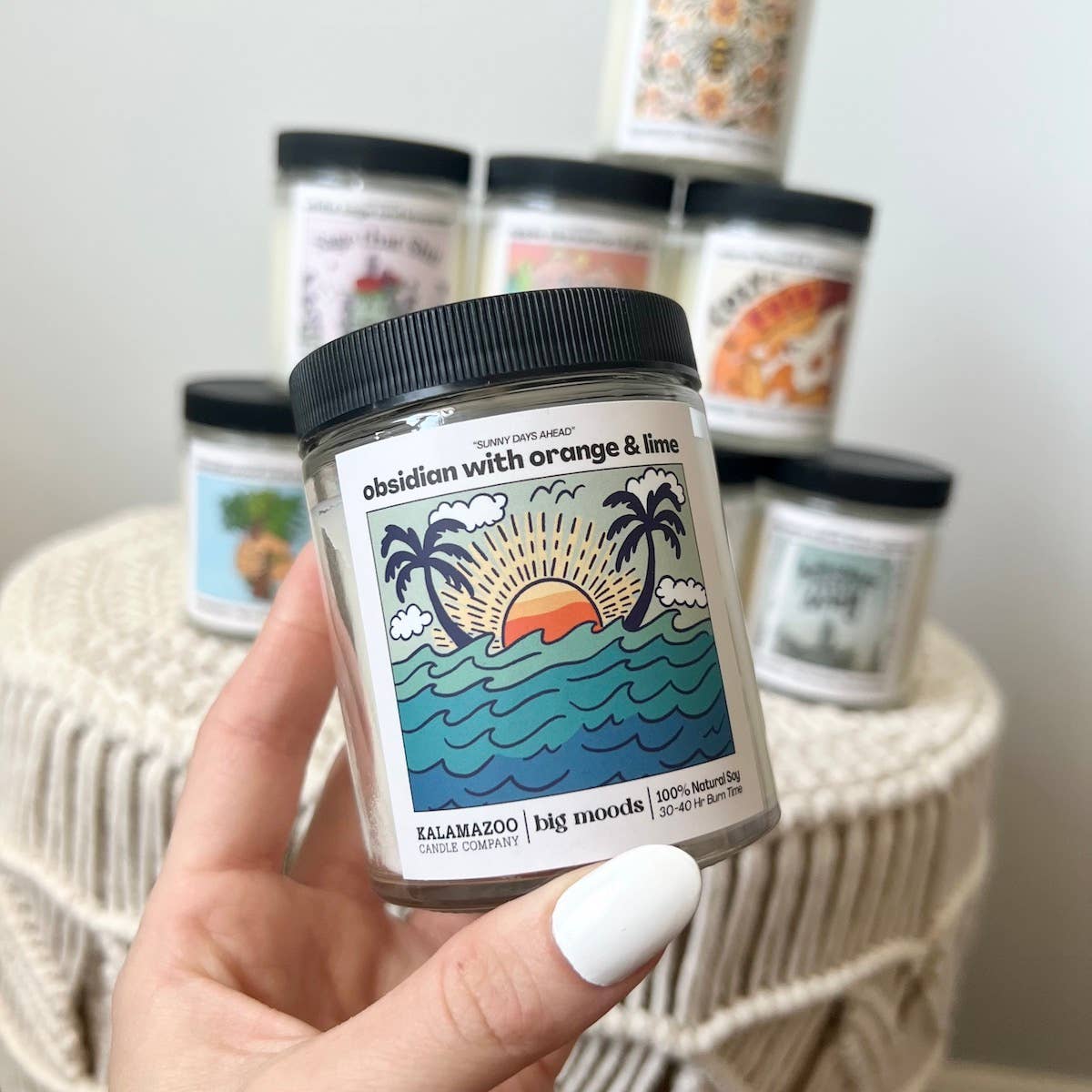 "Sunny Days Ahead" Obsidian with Orange & Lime - Soy Candle