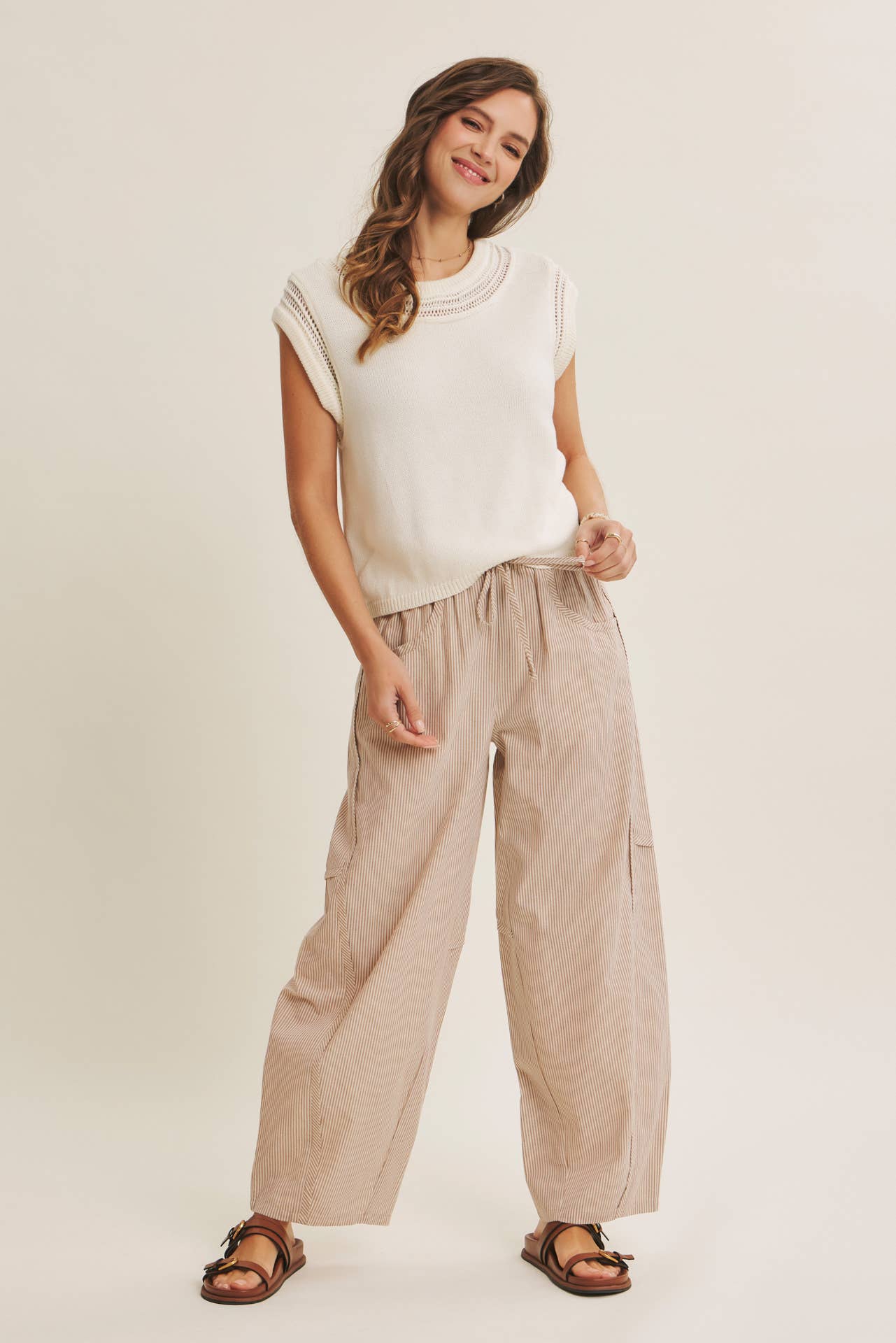 Barrel stripe pant