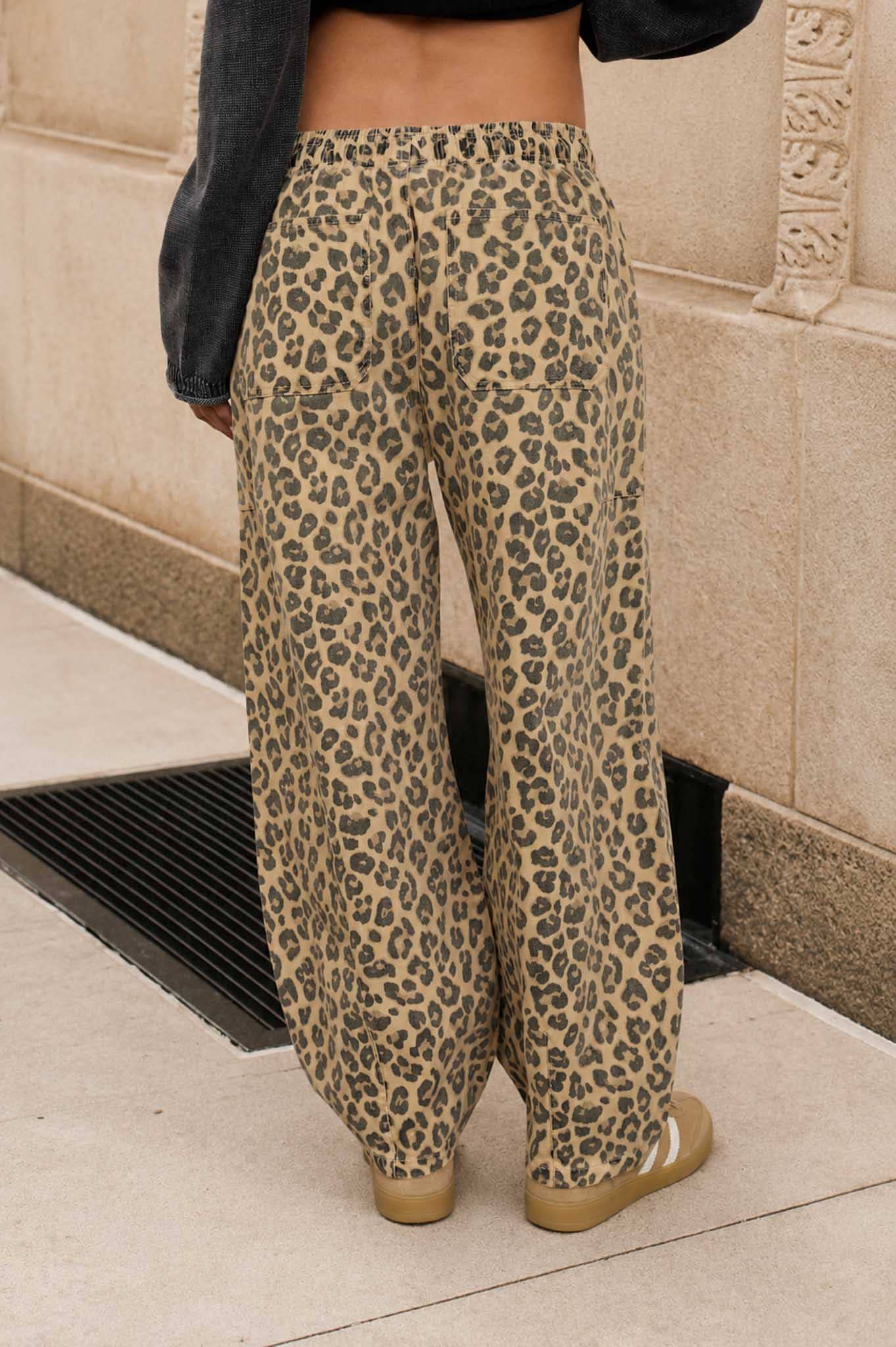 Leopard barrel pants