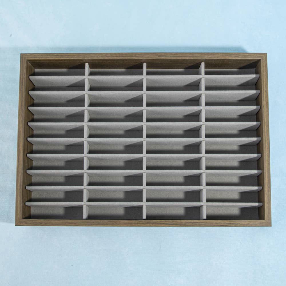 Wooden Slotted Jewelry Display Organizer Tray