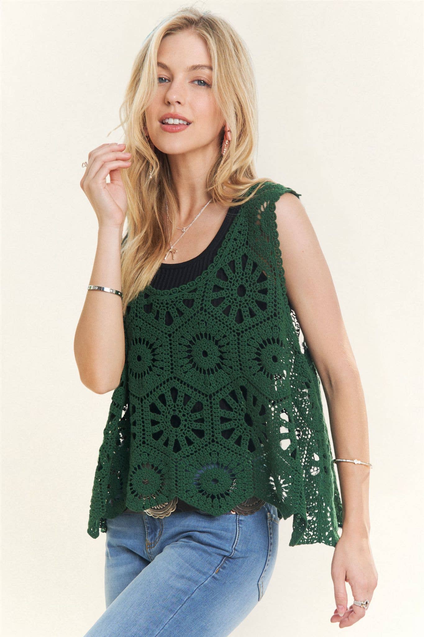 CASUAL CROCHET TANK TOP - CET3162