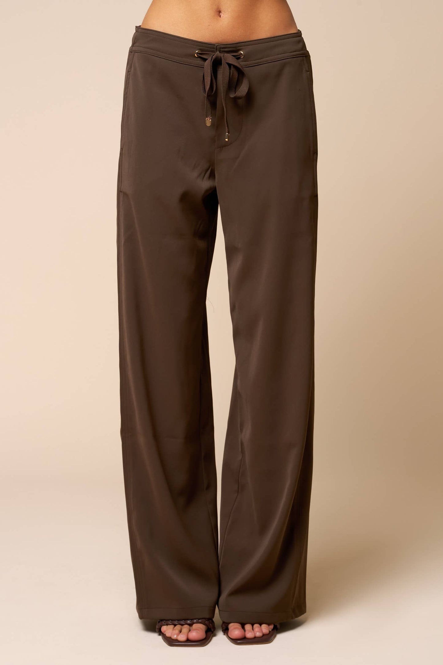 Wide Leg Draw String Pants With Pockets