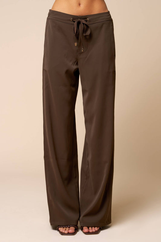 Wide Leg Draw String Pants With Pockets