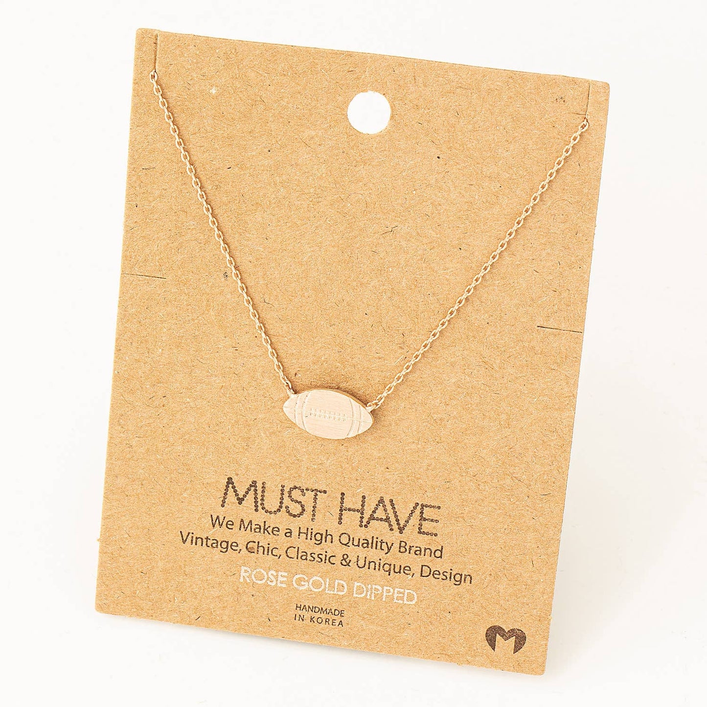 Game Day Dainty Football Pendant Necklace