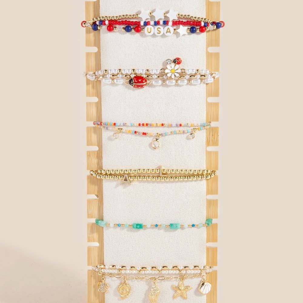 Long Wooden Jewelry Display Stand