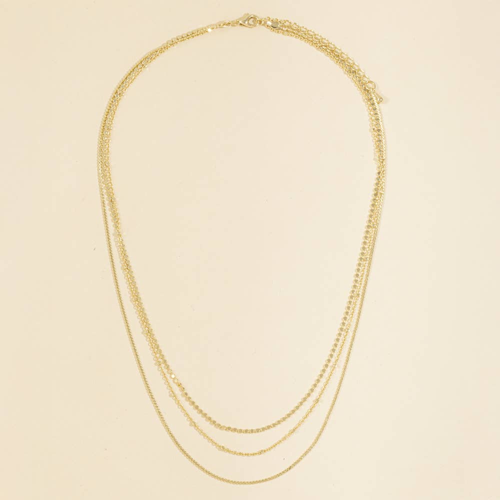Dainty Triple Layer Chain Necklace