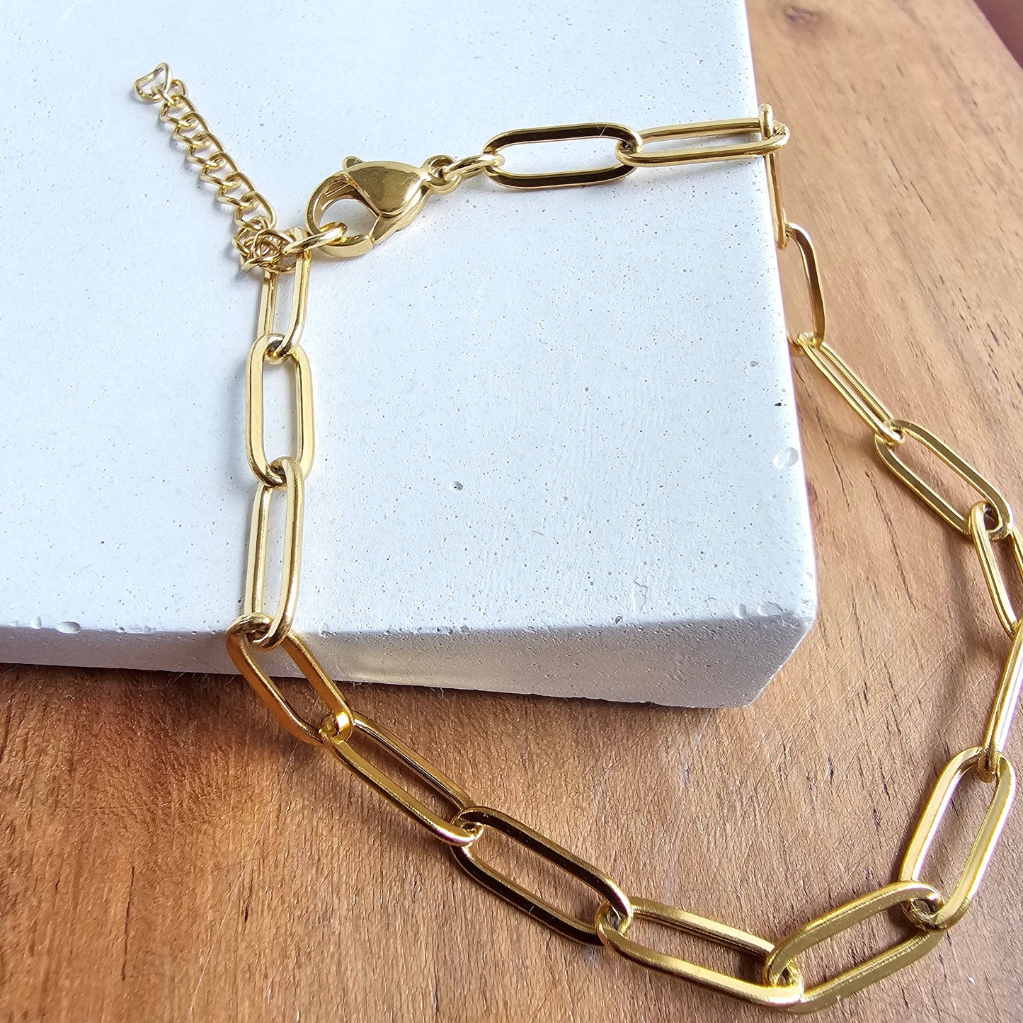 Luxe Gold Paper Clip Bracelet