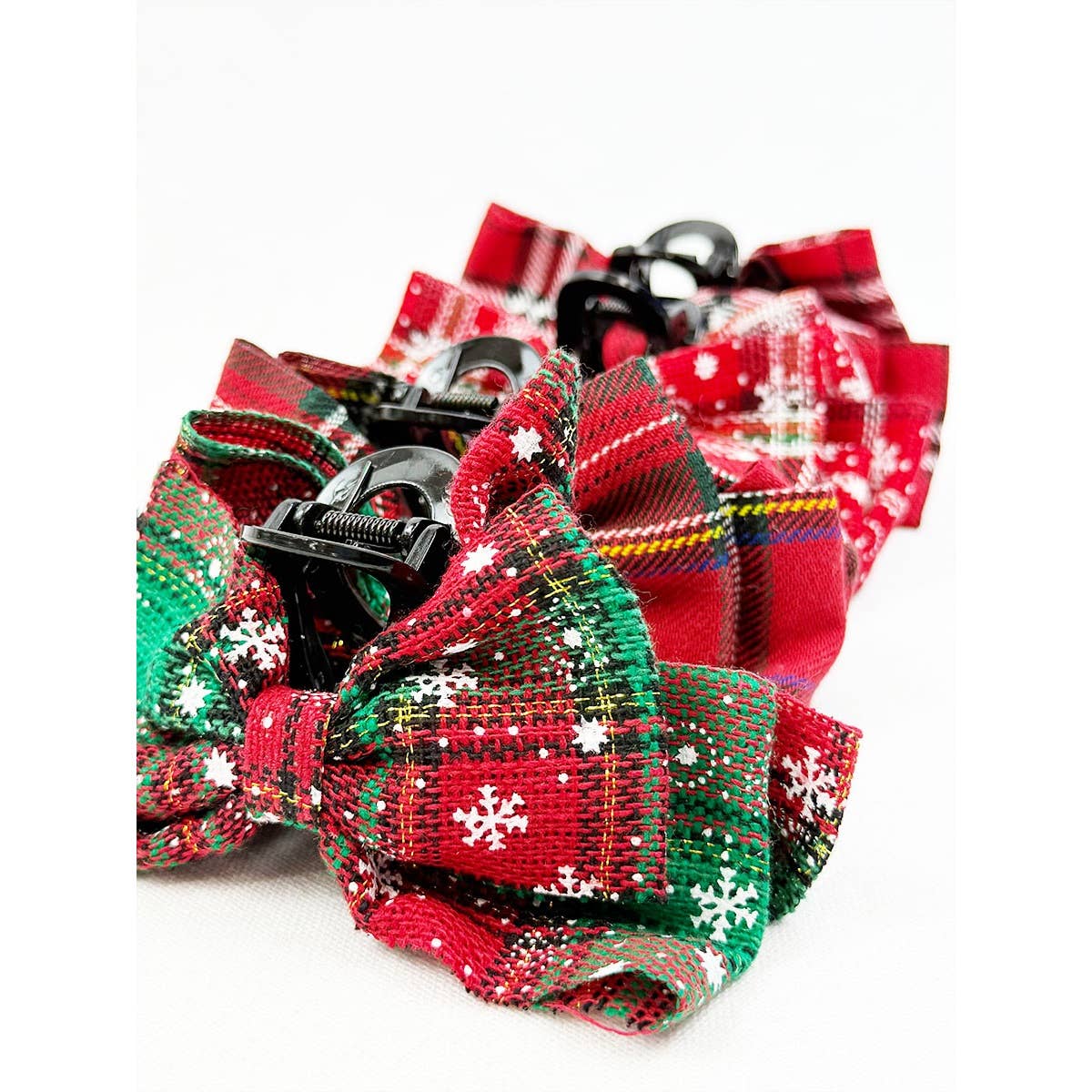 Christmas Fabric Bow Hair Claw Clip