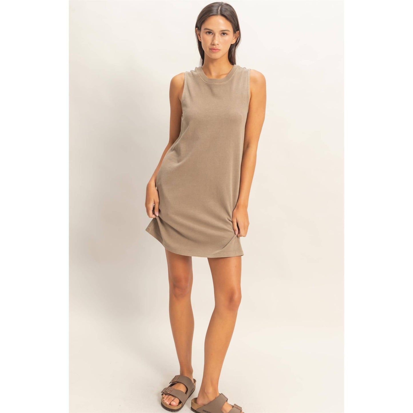 Pigment Dyed Sleeveless Mini Dres