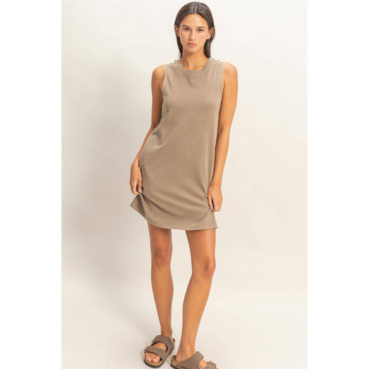 Pigment Dyed Sleeveless Mini Dres