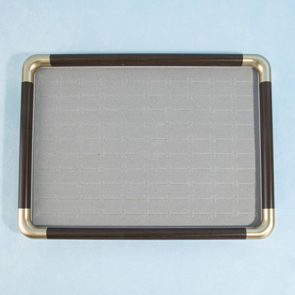 Ring Display Tray With Metal Corner Accents