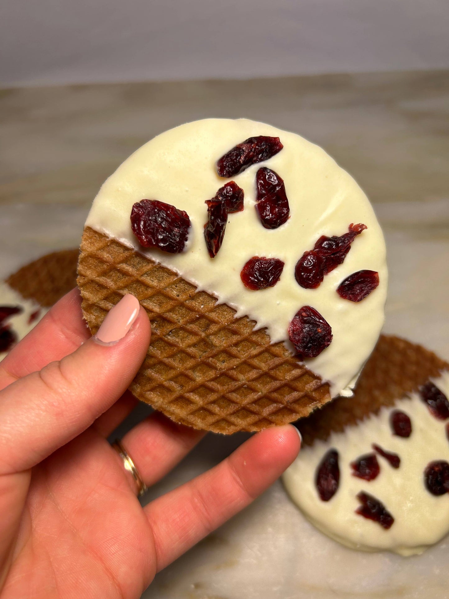 White Chocolate Cranberry Stroopwafels