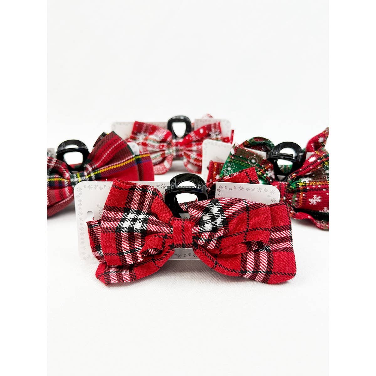 Christmas Fabric Bow Hair Claw Clip