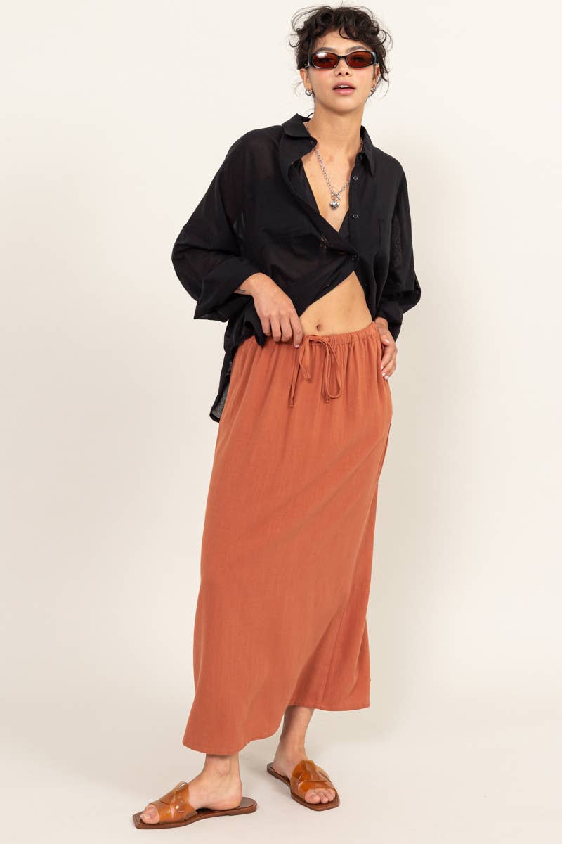 Clay Linen Skirt