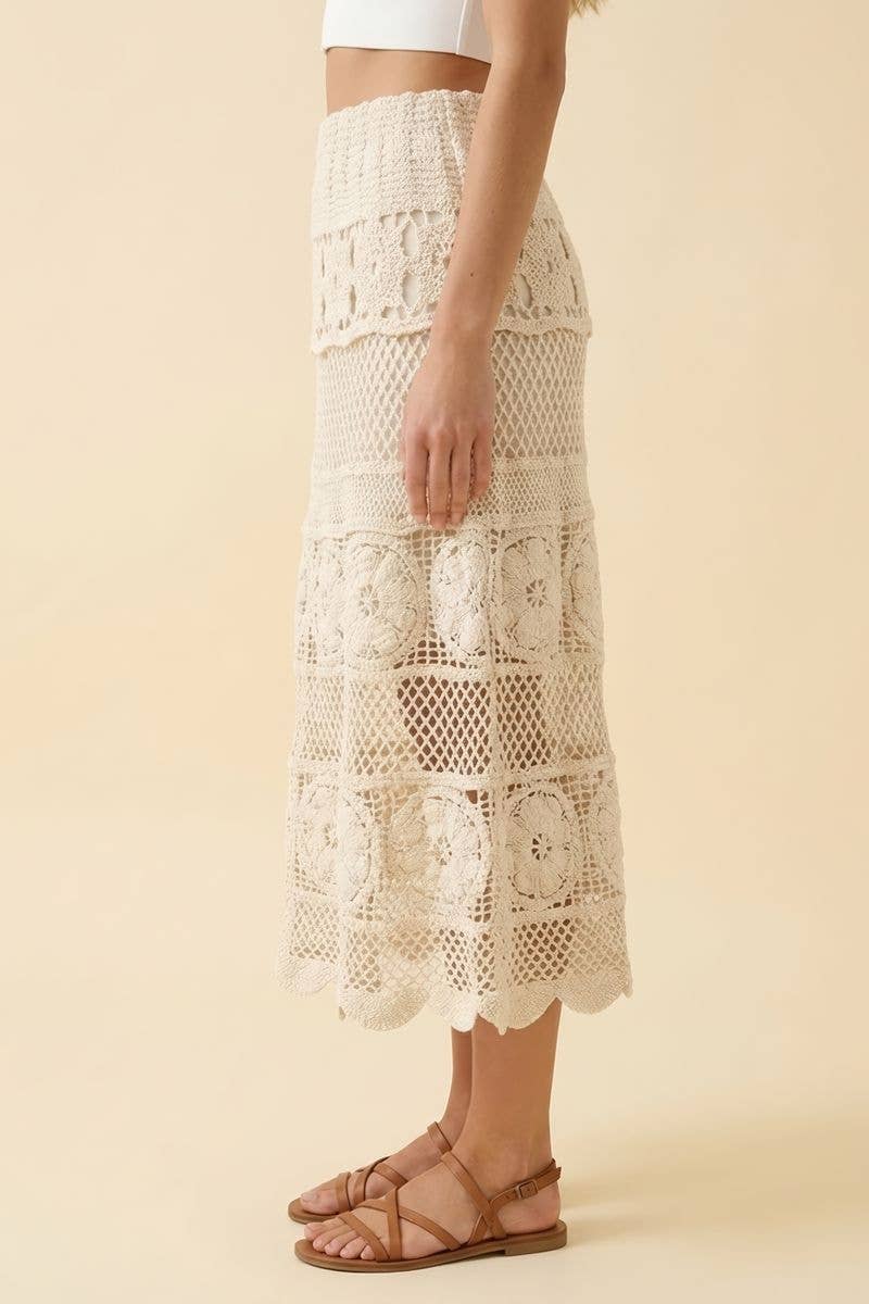 Crochet floral skirt