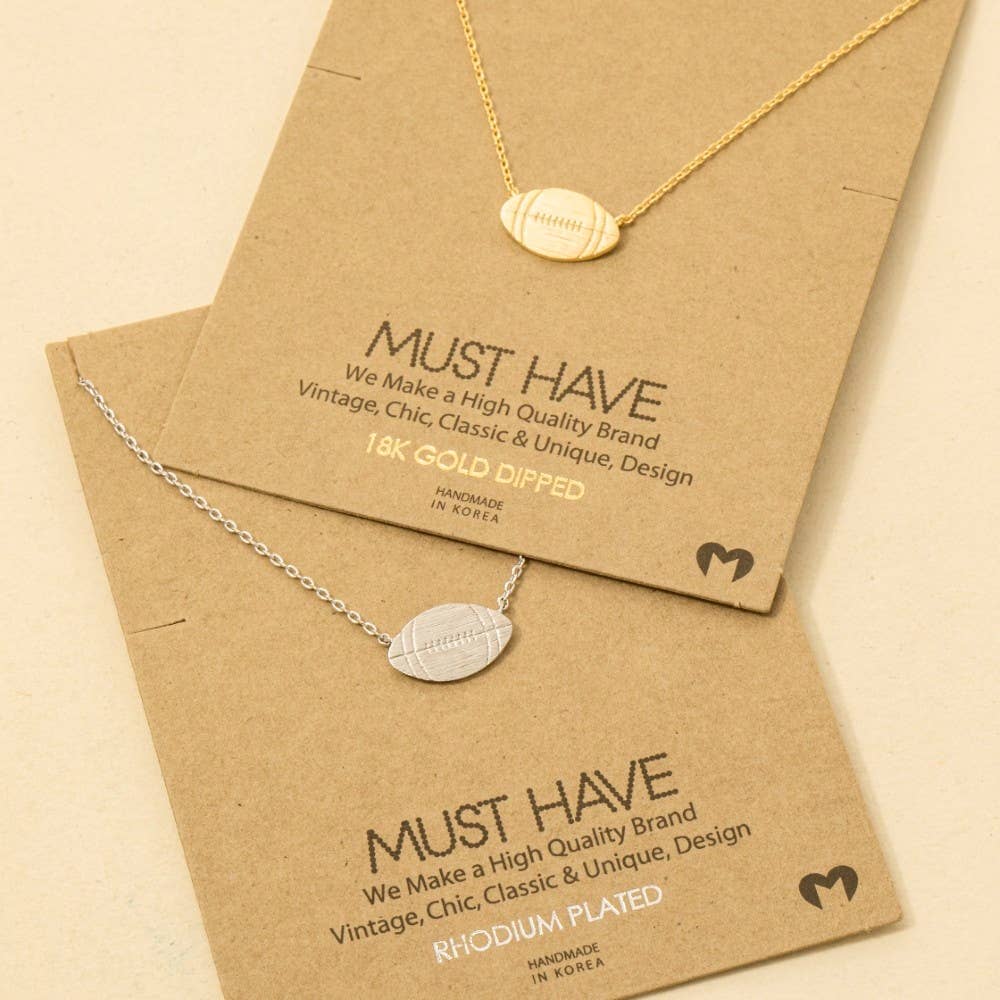 Game Day Dainty Football Pendant Necklace