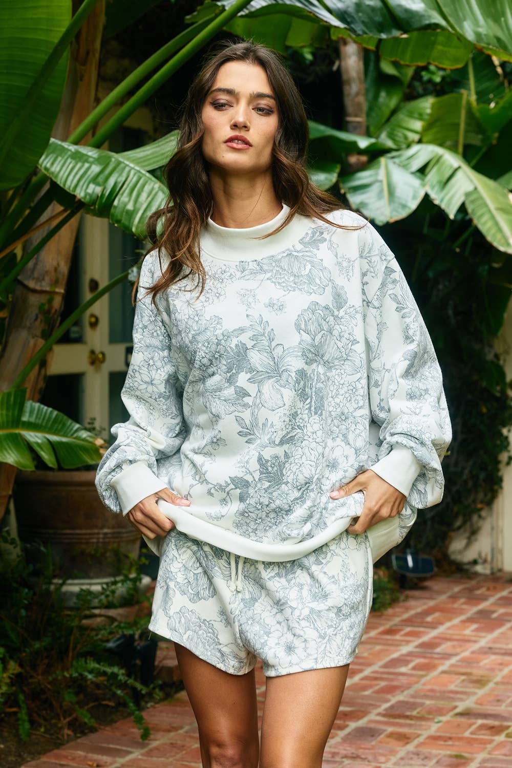 Floral Print Relaxed Lounge Shorts