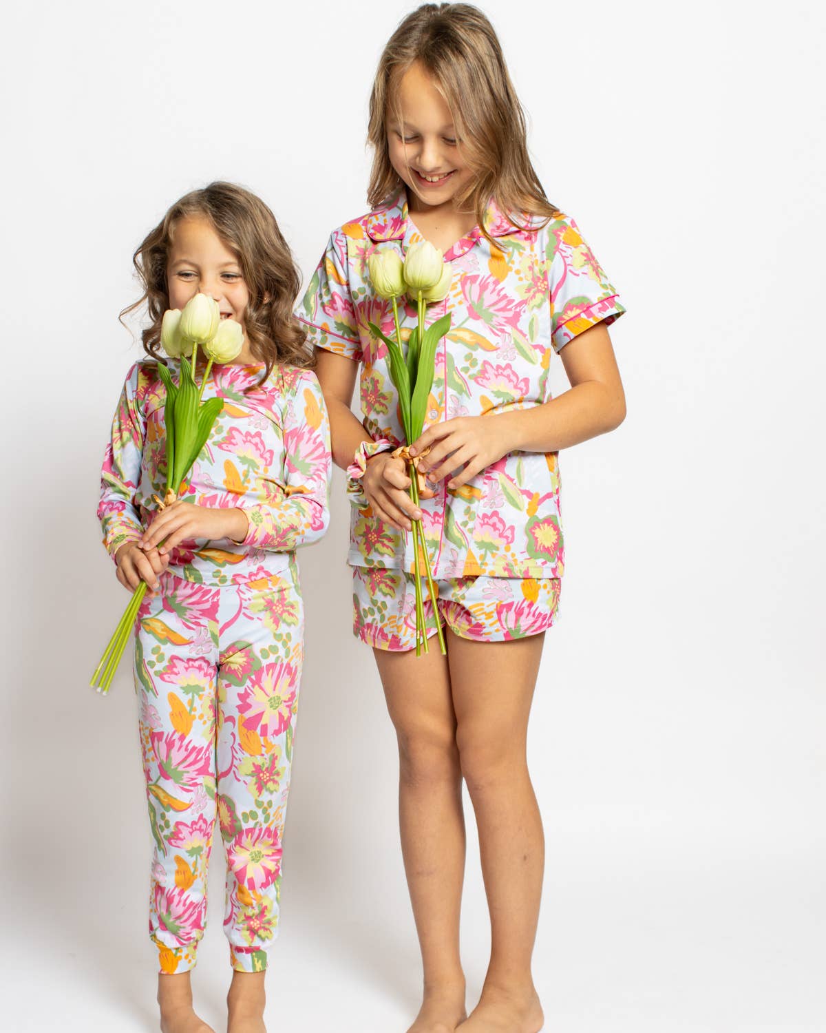 Girl's Summer Bouquet Sleep Shorts Set   Pink/Blue/Multi   -Asst.