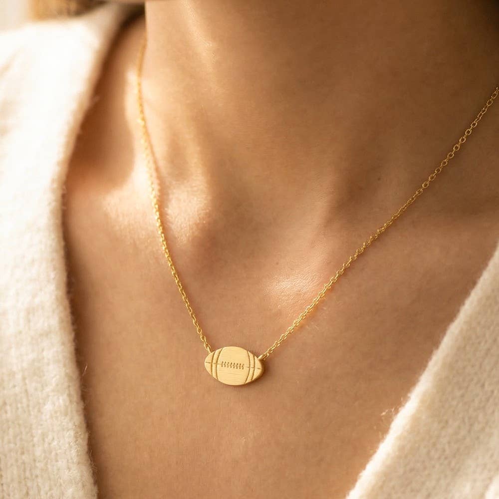 Game Day Dainty Football Pendant Necklace