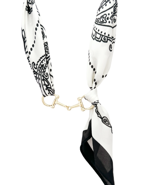 Horse Bit Silk Scarf Chocker Necklace