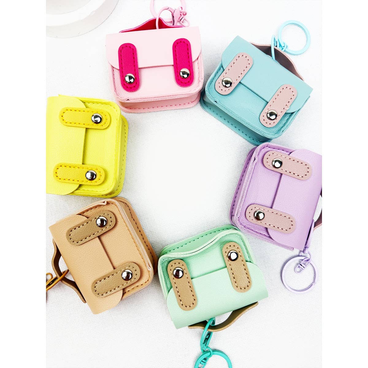 PU Leather Mini Coin Bag Key Chain