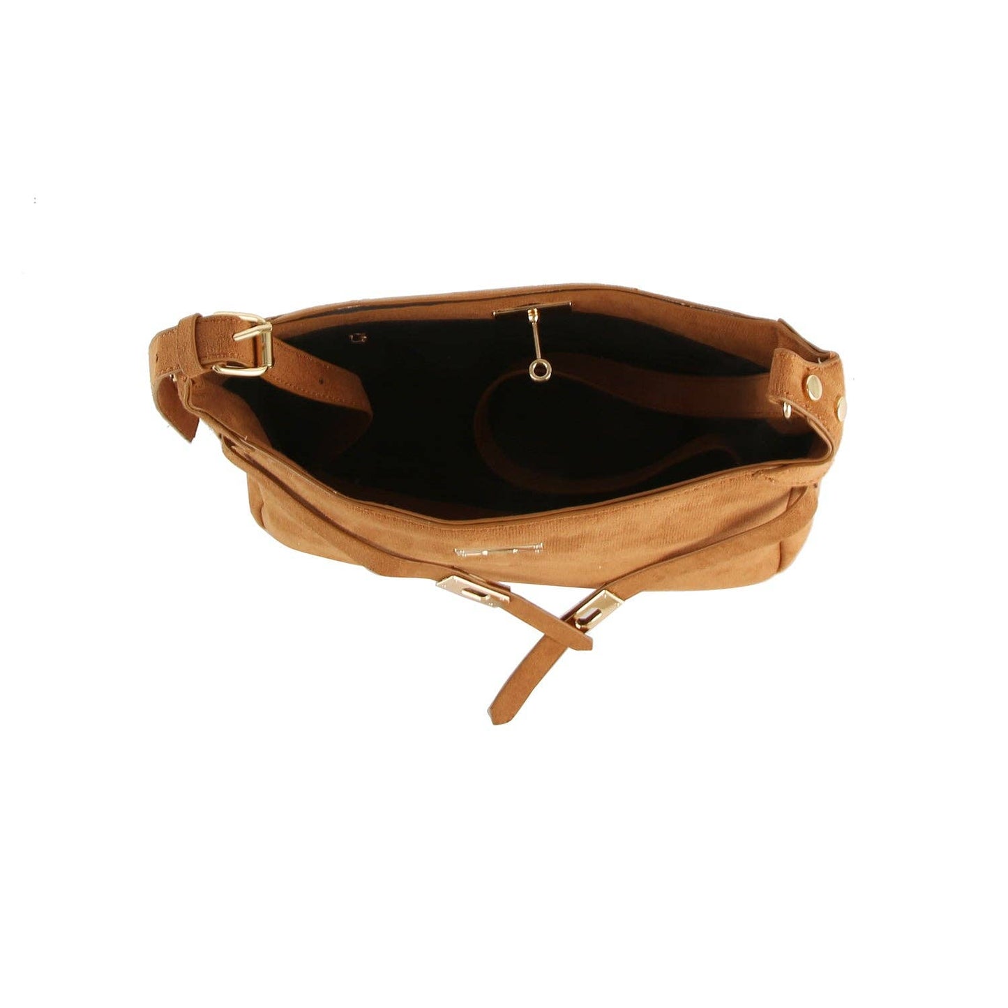 Suede Buckle Shoulder Bag