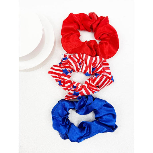 American Flag Satin Hair Tie Set