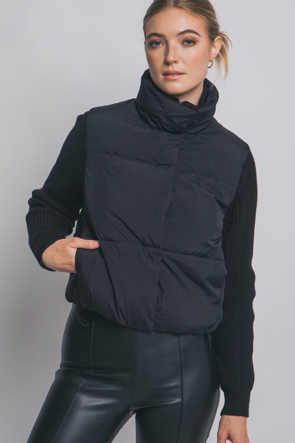 stand collar puff jacket