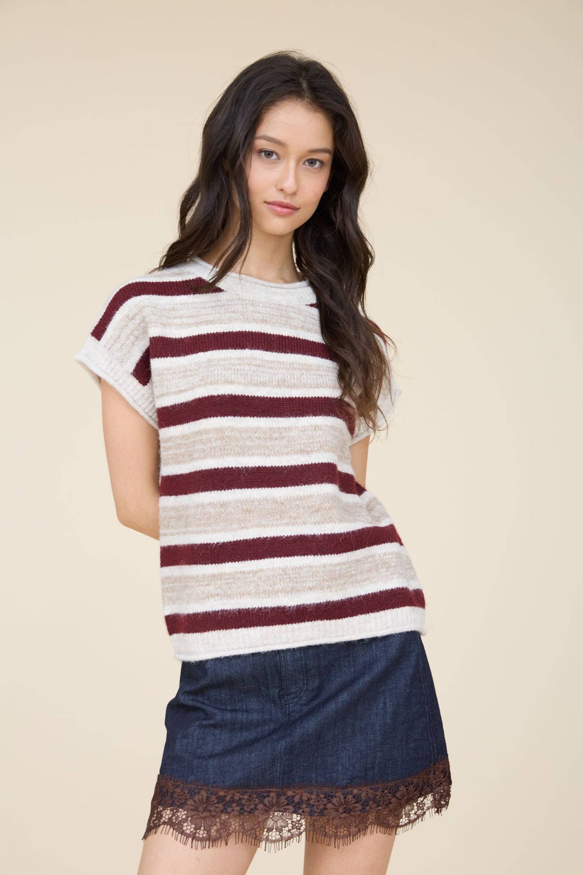 Marled knit sweater