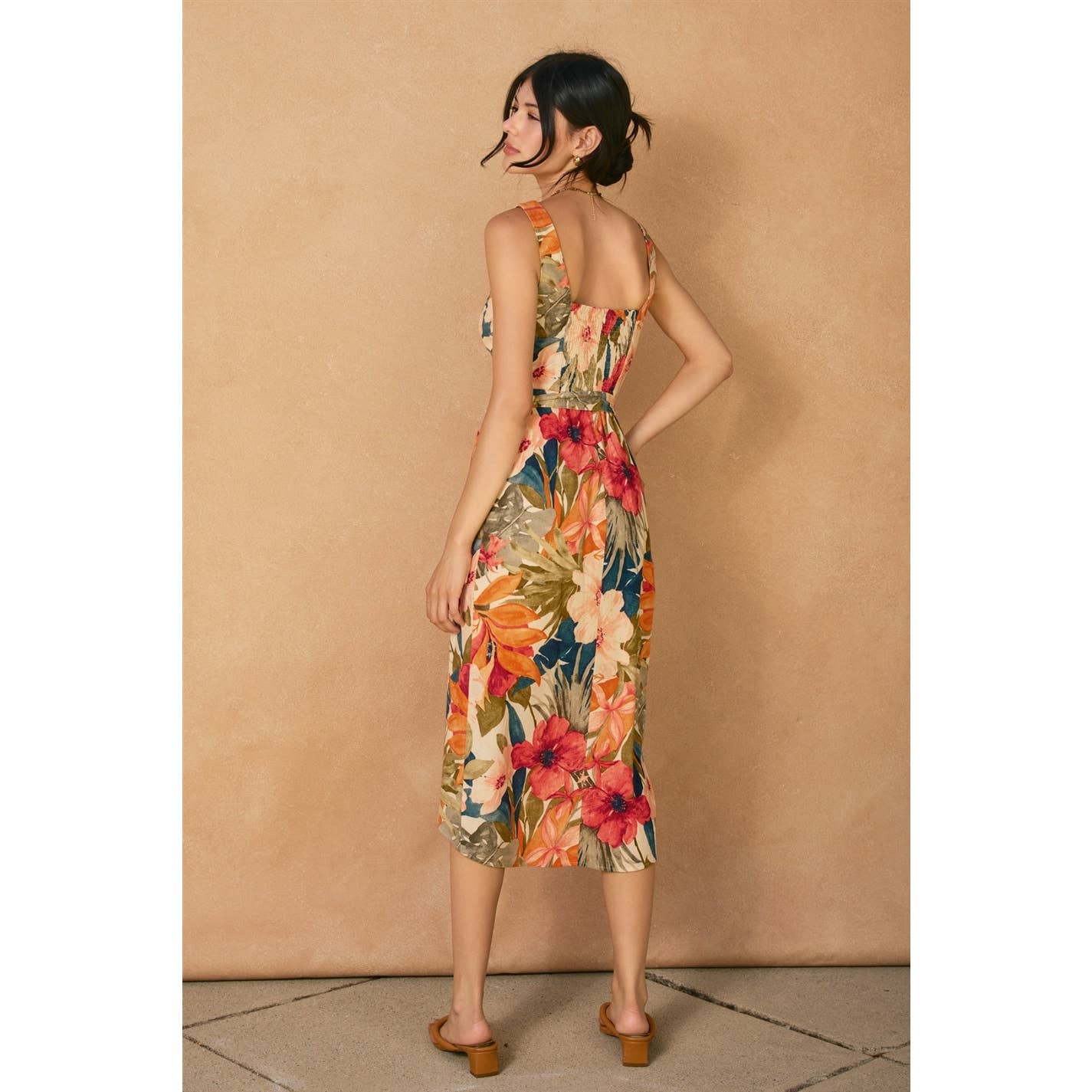 Countryside Bird Tulip Hem Midi Wrap Dress