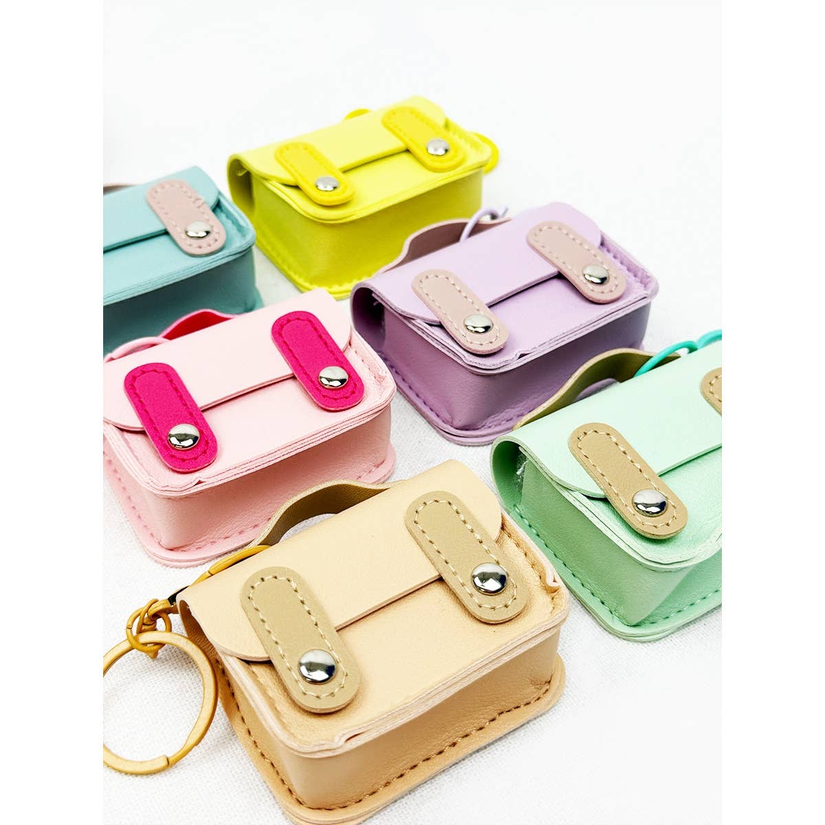 PU Leather Mini Coin Bag Key Chain