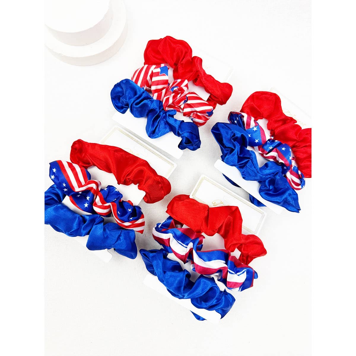American Flag Satin Hair Tie Set