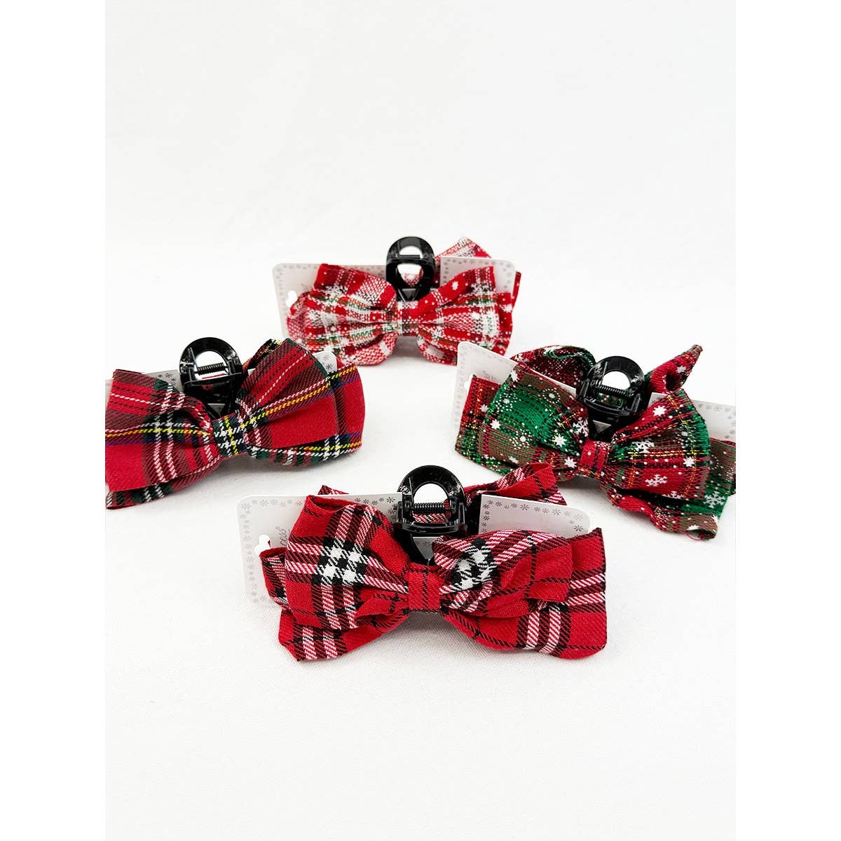 Christmas Fabric Bow Hair Claw Clip