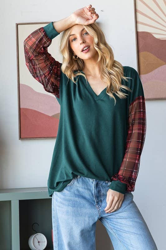 Playful plaid top