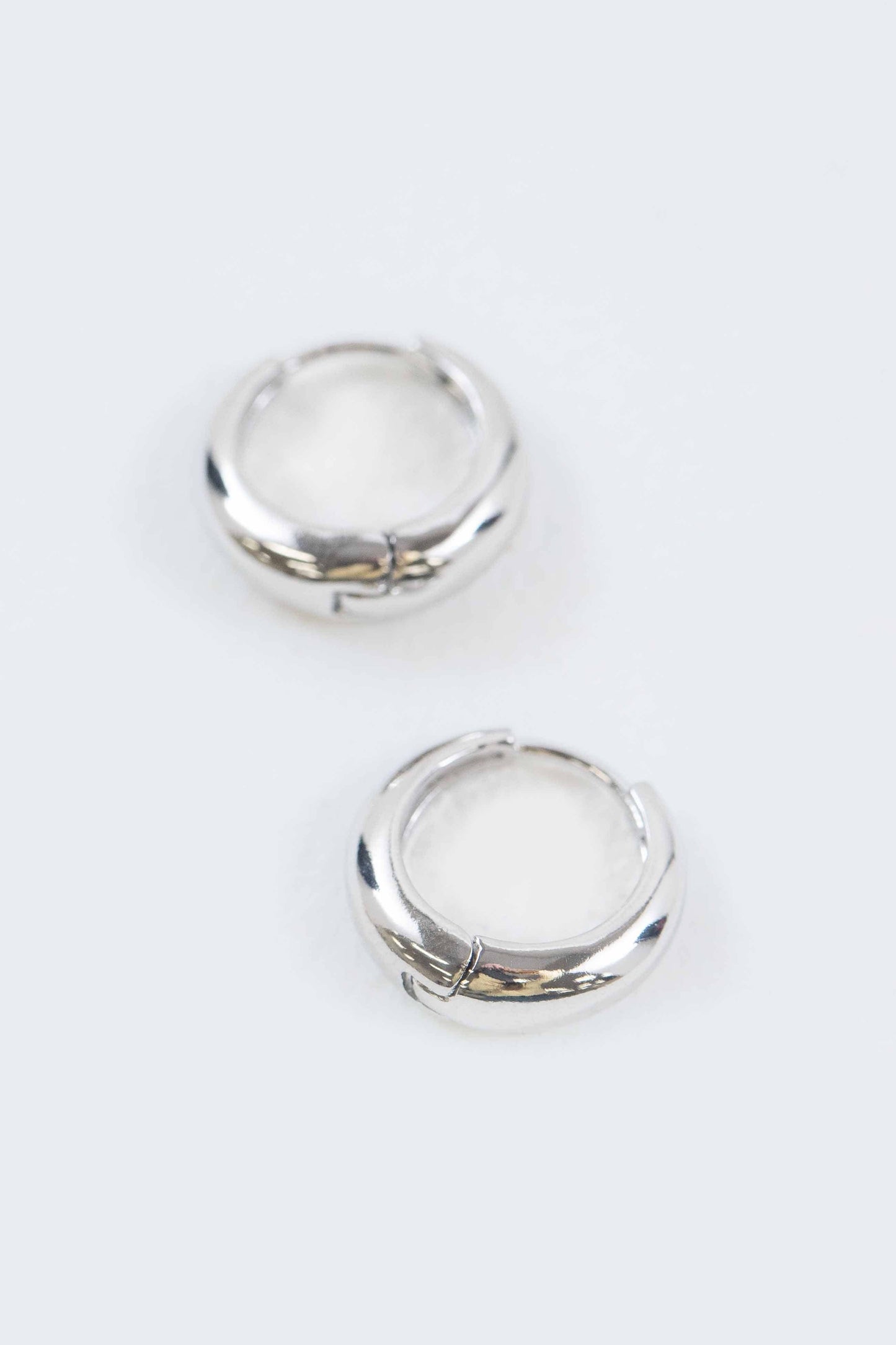 Elegance Huggie Hoop Earrings | Silver