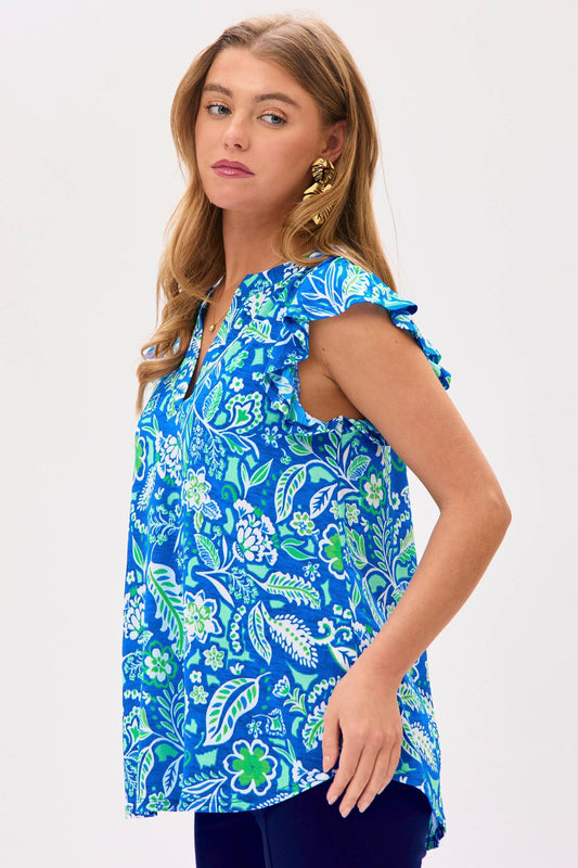 Ruffle Flutter Short Sleeve Top