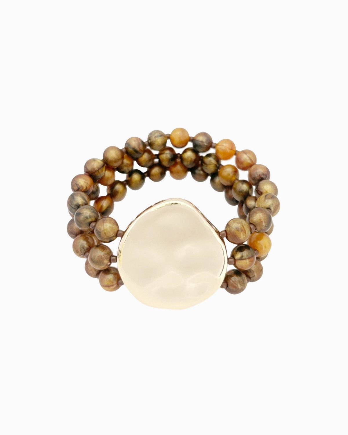 Organic Marbled Bead Layered Statement Bracelet