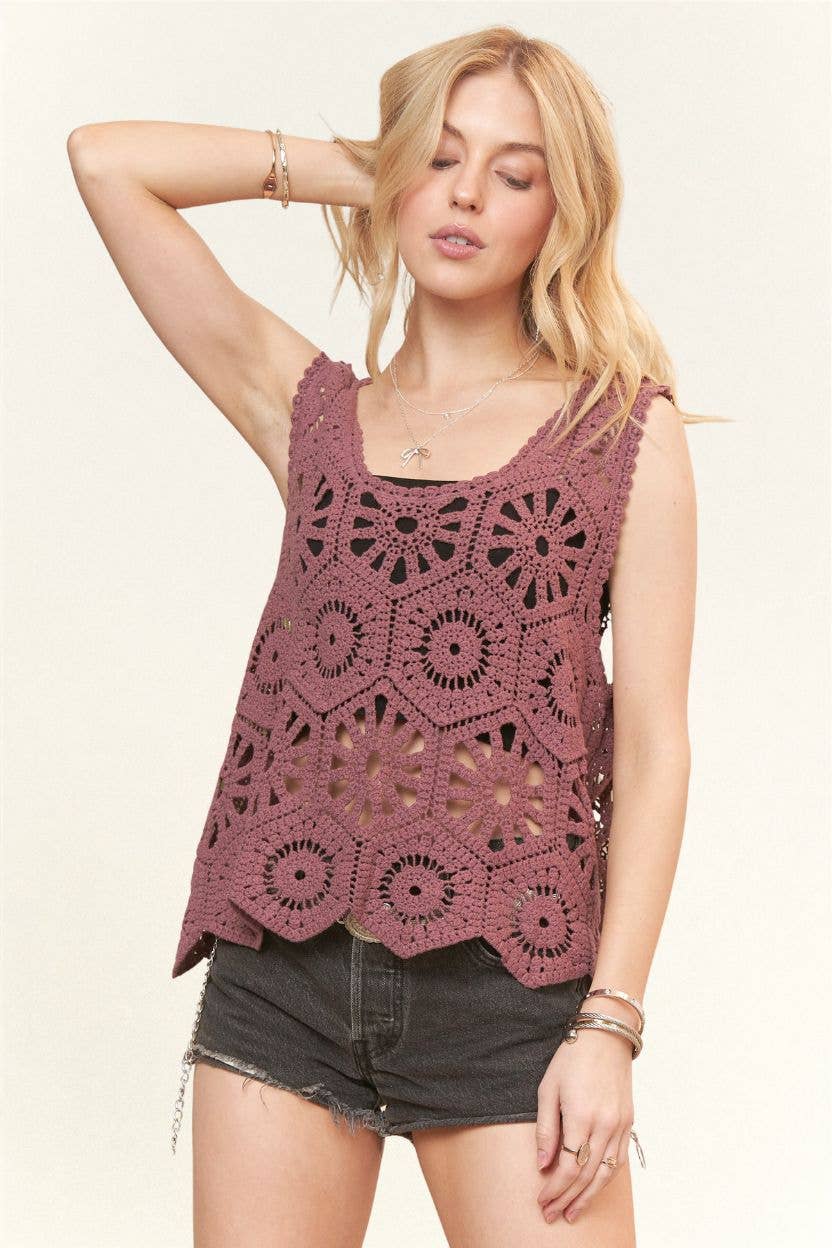 CASUAL CROCHET TANK TOP - CET3162