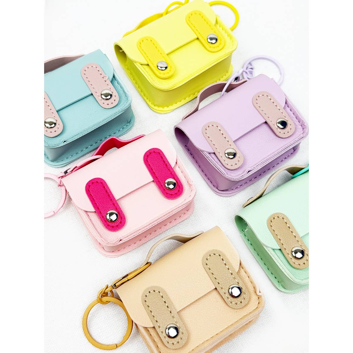 PU Leather Mini Coin Bag Key Chain