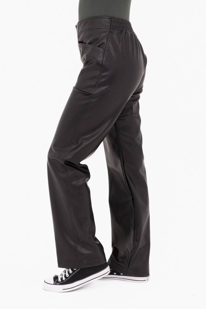 Leather Wide Leg Pants