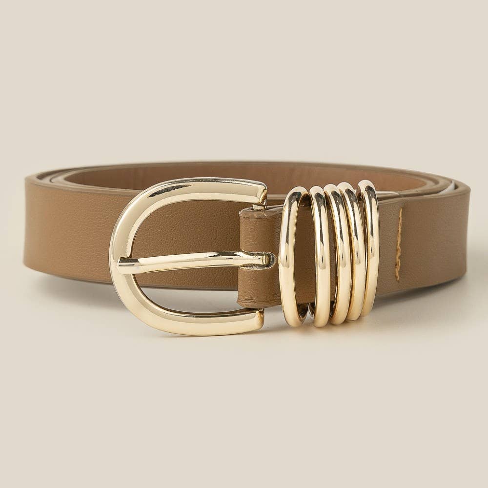 Multi Ring Leather Belt