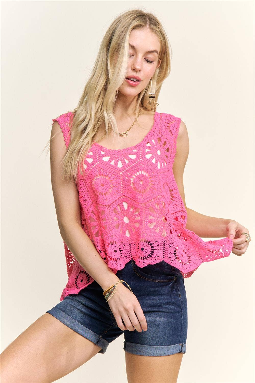 CASUAL CROCHET TANK TOP - CET3162
