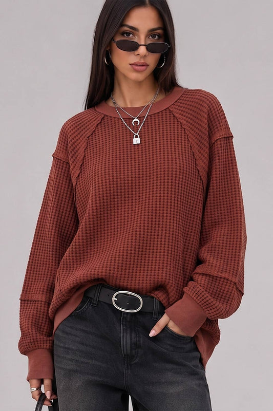 Waffle Patch Detail Pullover