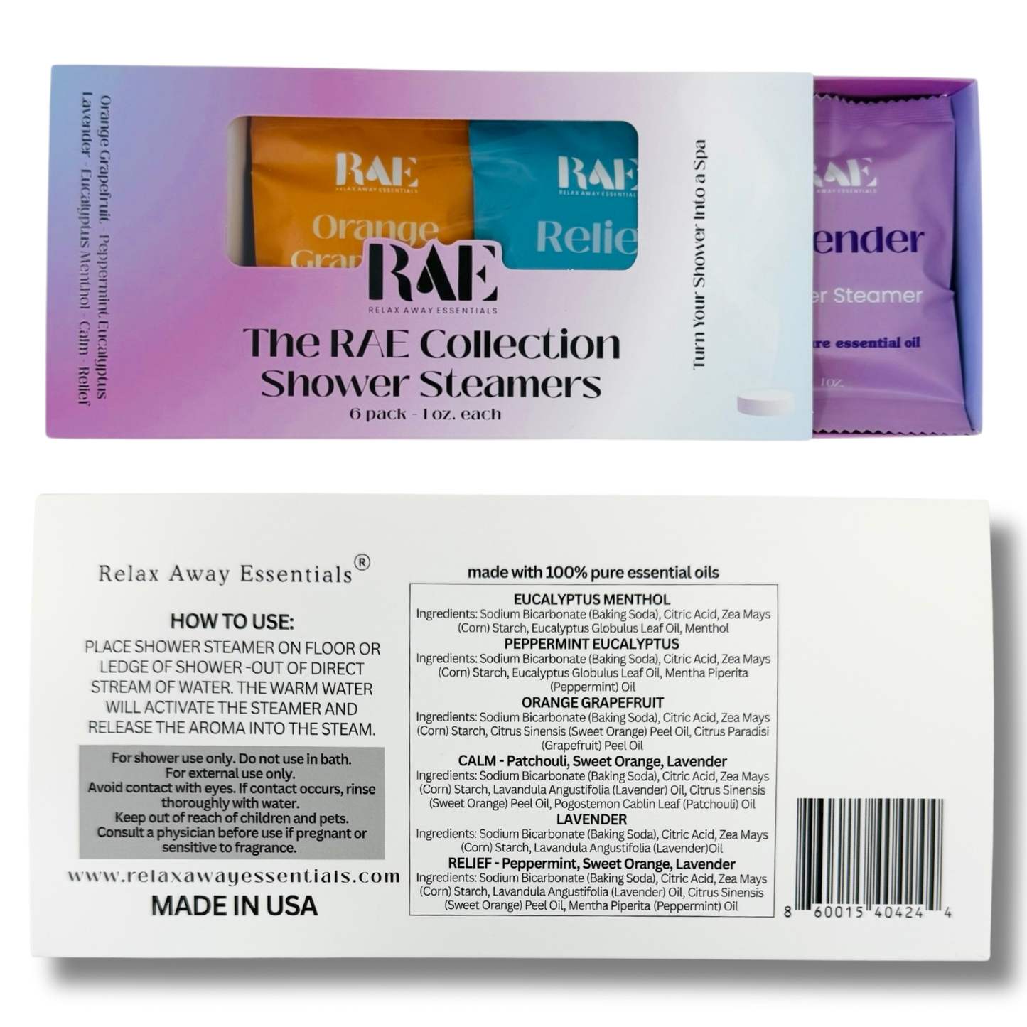 Variety Pack Shower Steamers 6 Pack - The RAE Collection