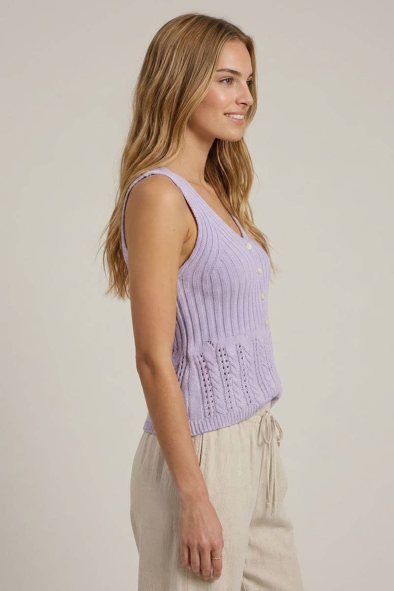 open knit tank top