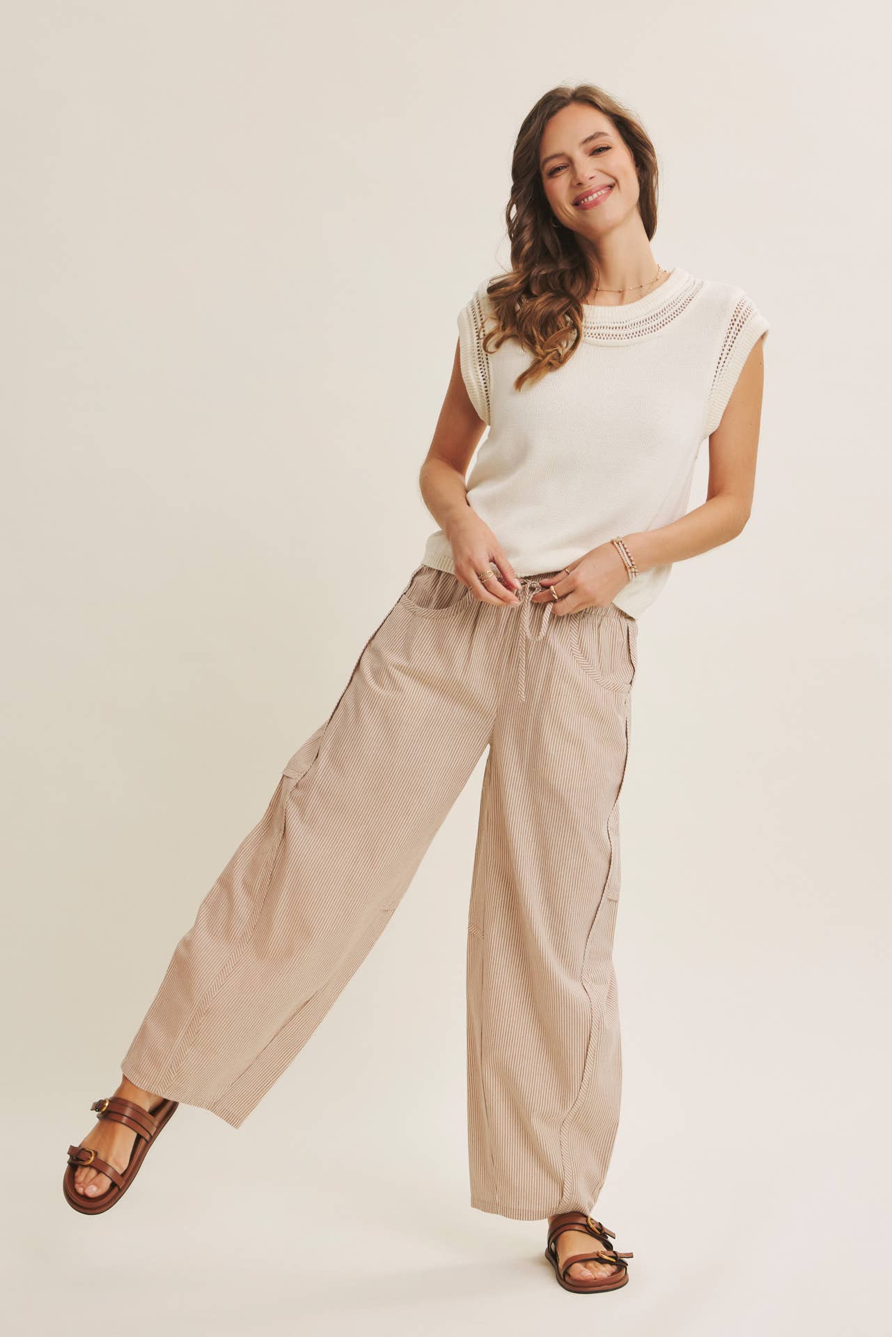 Barrel stripe pant