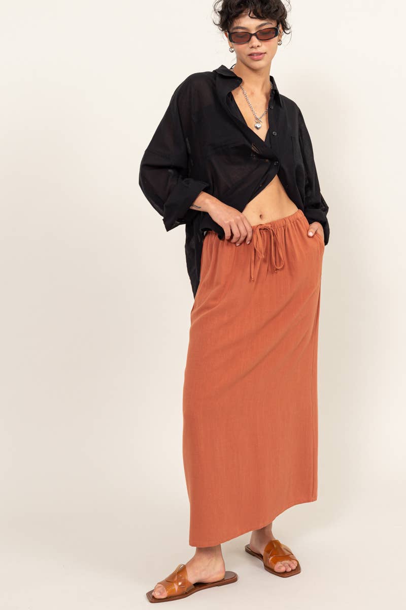 Clay Linen Skirt