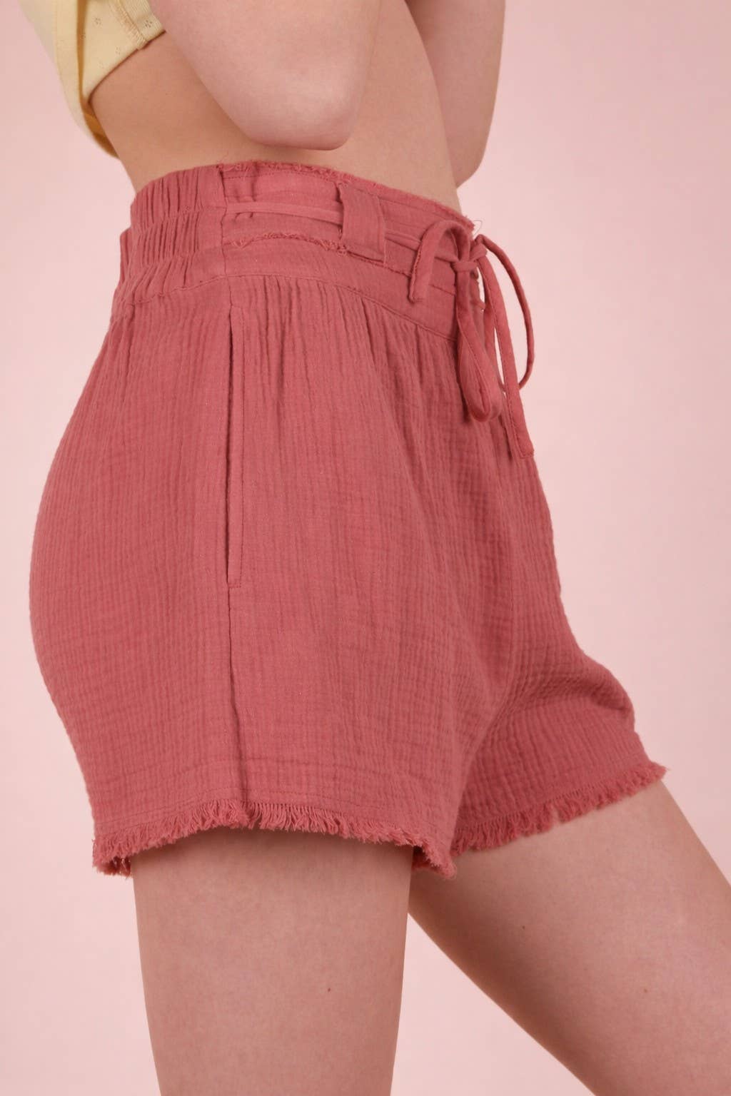 Cotton Gauze Shorts W/ Front Tie