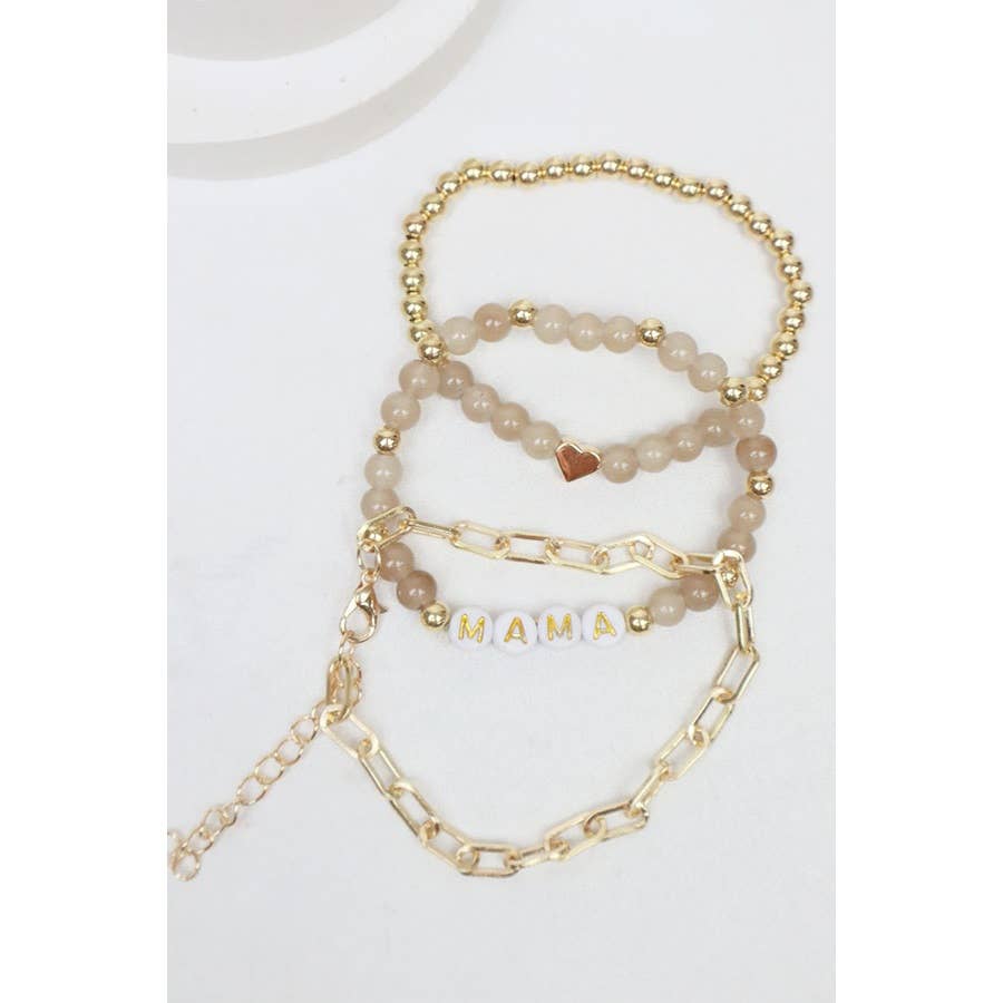 Mama 3-pc Bead and Chain Mix Bracelets